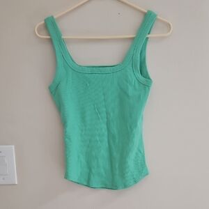 Bozzolo Light Green Ribbed Tank Top